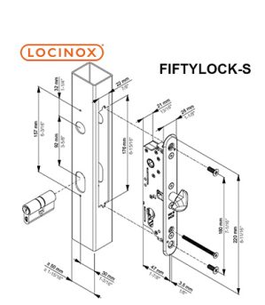 Locinox FIFTYLOCK-S Einsteckschloss für Schiebetore